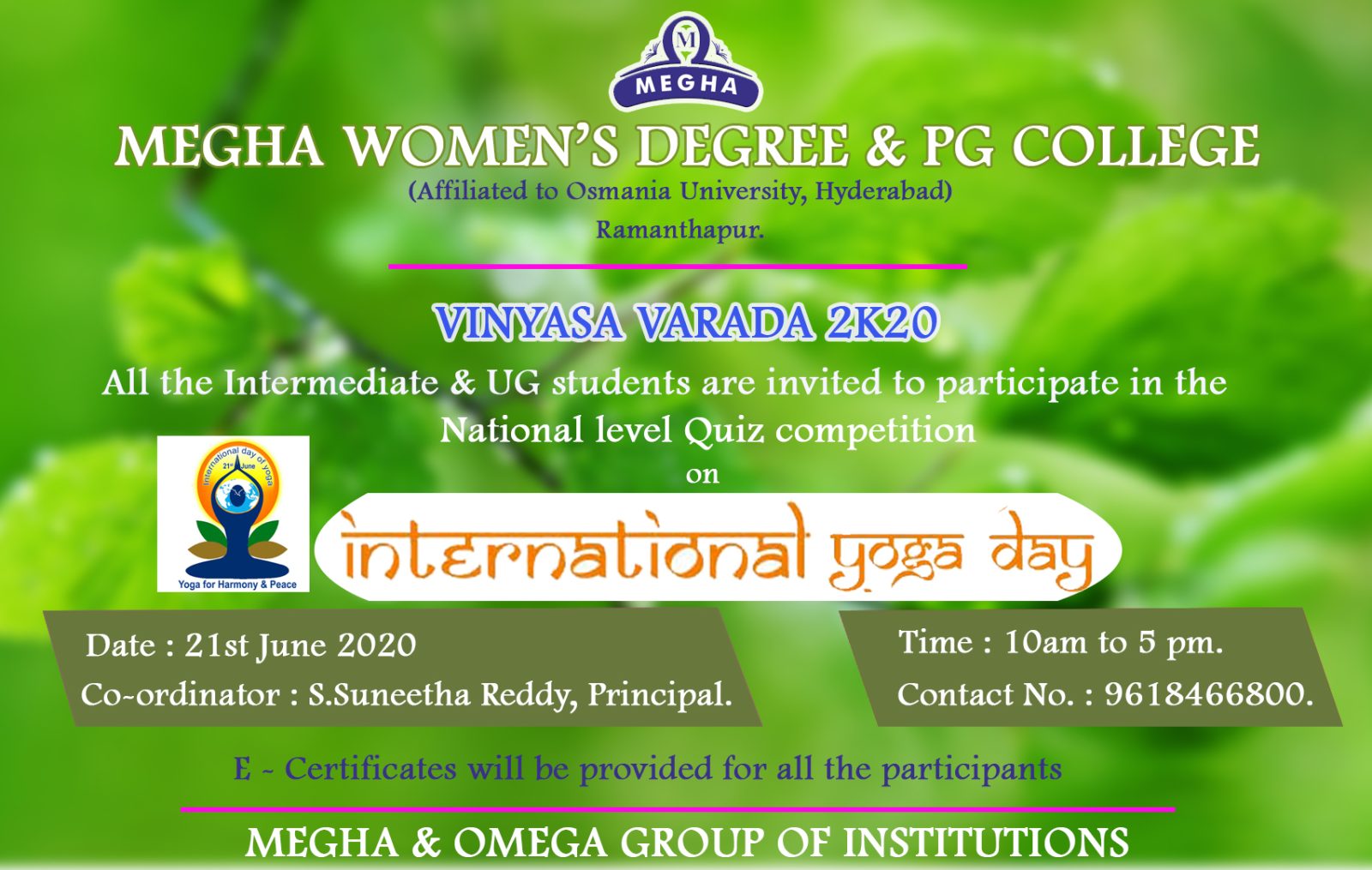 The Yoga Day national-level quiz competition post