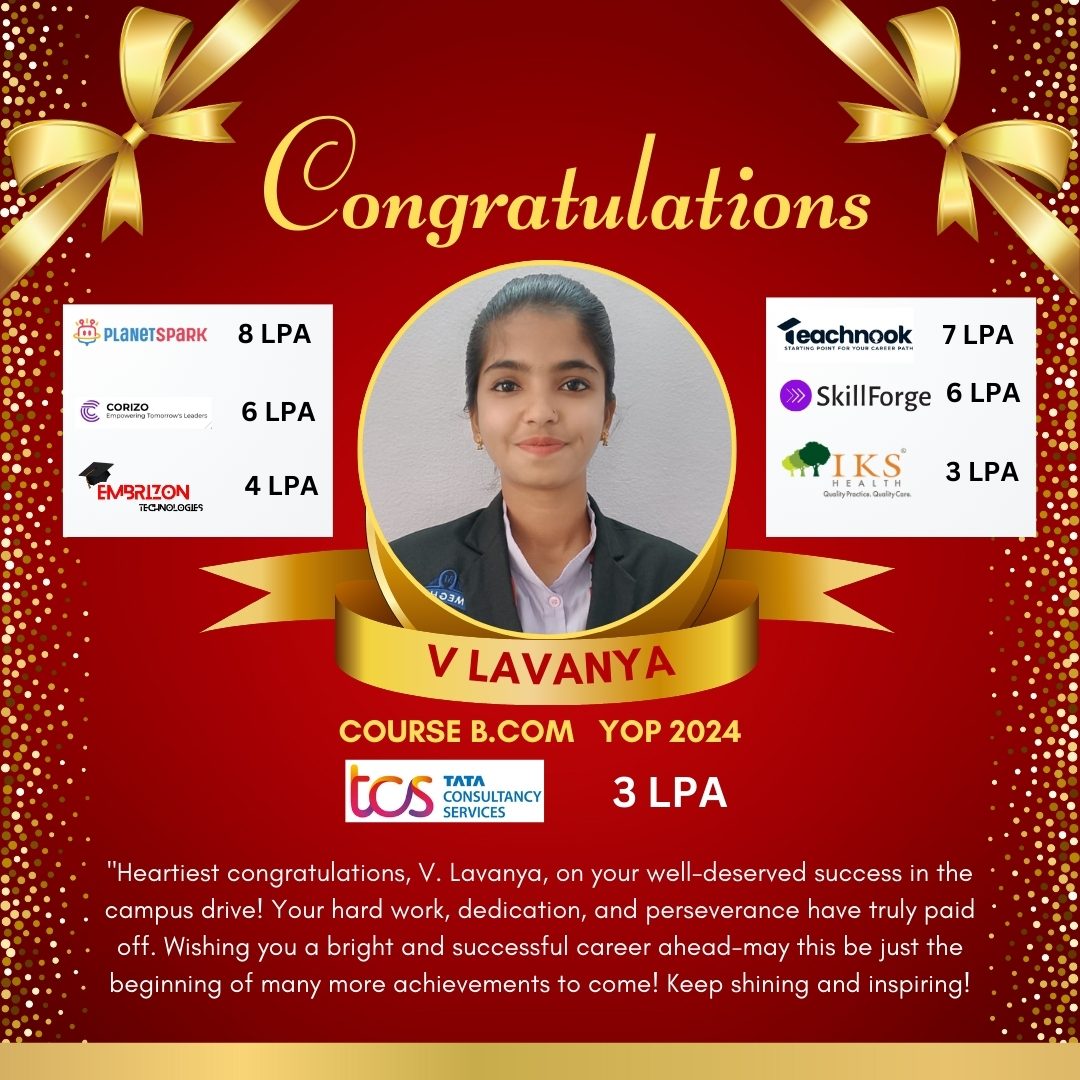 V. Lavanya, placement announcement